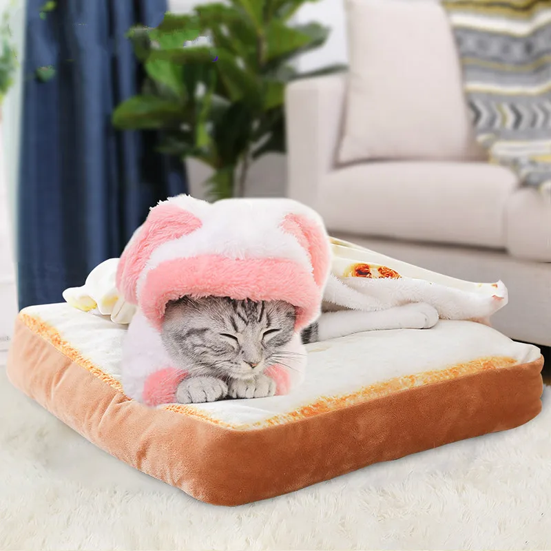 

Soft Durable Soft Toast Bread and Poached Eggs Blanket Mats Pet Mat For Dog Cat Kennel Teddy Four Seasons Pets Bed Sleeping Pad