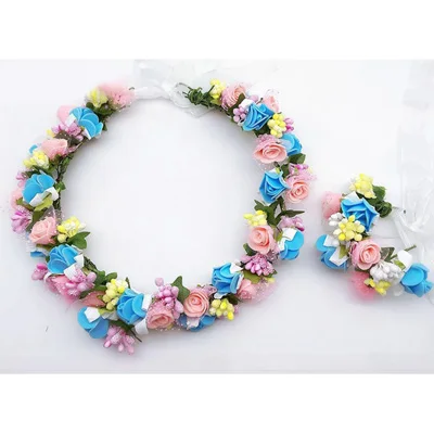 NO.5 wreath Бохо цветок цветочные повязки венок-Корона Свадьба наручные праздничные Вечерние - Цвет: NO.5 wreath