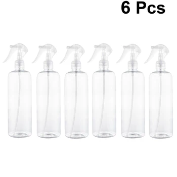 

6Pcs 500ml Plastic Empty Spray Bottle Transparent Flowers Plants Water Sprayer Refillable Bottle Baking Tools for Barber Shop