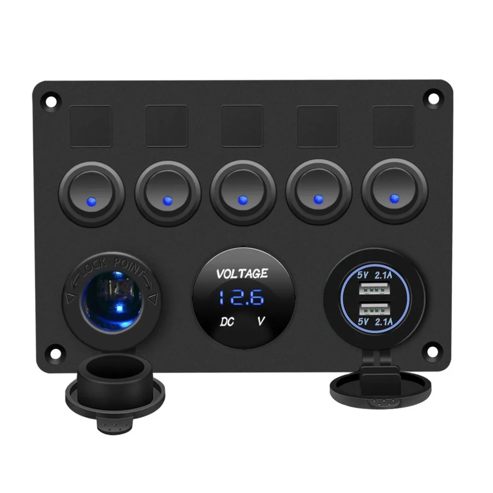 Круглый светильник для яхты+ сигаретный светильник er Seat+ Dual Usb+ комбинированная панель с кнопкой вольтметр