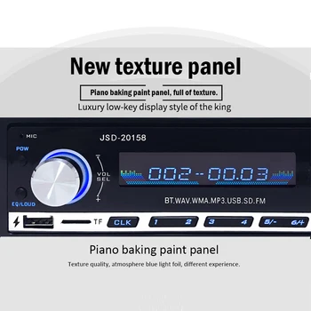 

JSD-20158 Car Radio Auto Stereo 1 Din 12V Bluetooth V2.0 FM Aux Input Receiver Audio SD USB MP3 Players