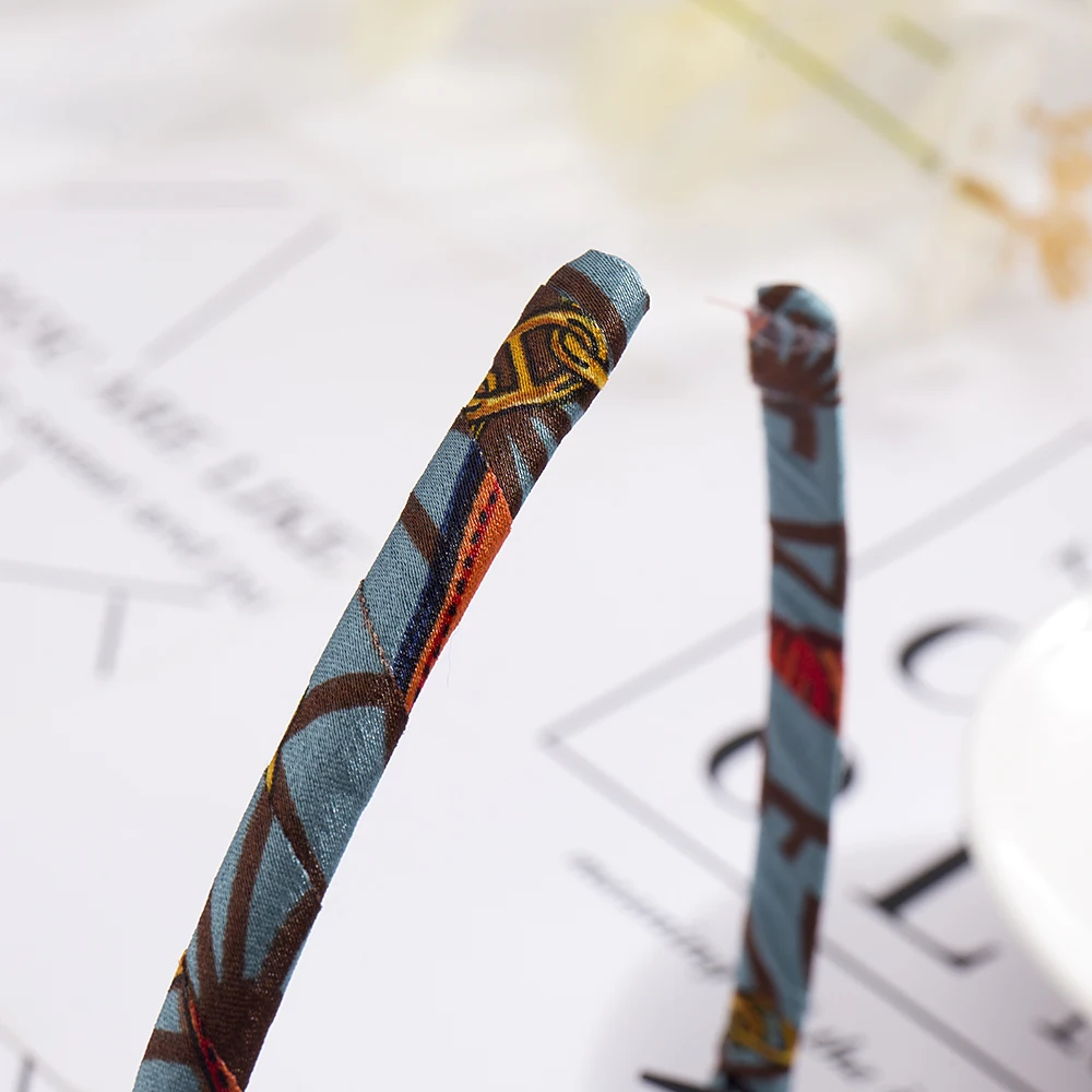 Mode Frauen Mädchen Kopfschmuck Druck Tuch Stirnband Wrap Haar Hoop Lünette Mit Zähne Weibliche Haar Zubehör Haarband Kopfbedeckungen – Detail 7