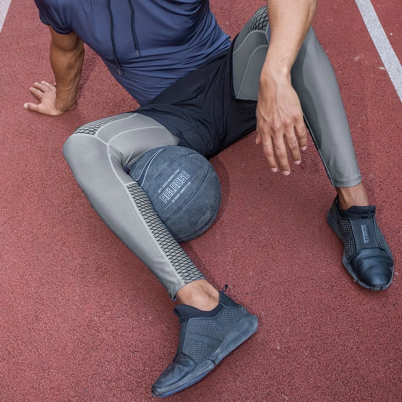 Мужские эластичные леггинсы для спортзала, брюки для бега, спортивные брюки, мужские Модные быстросохнущие штаны для тренировок размера плюс, обтягивающие леггинсы