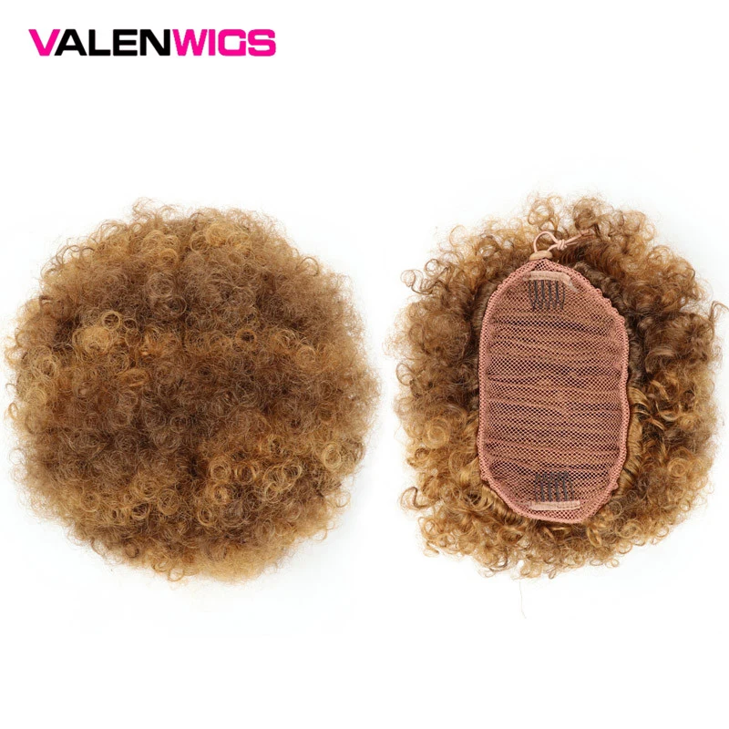 Valenwigs афро слоеный короткий кудрявый шиньон волос булочка на шнурке в синтетическом хвосте с зажимами 15 цветов для черных волос