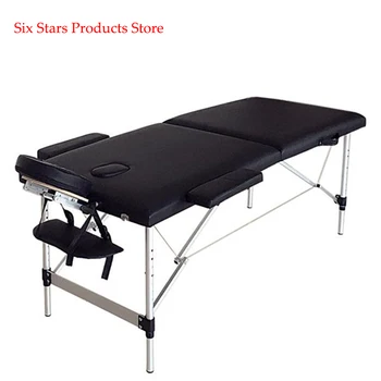 

186cm*60cm*63cm Beauty Bed 2 Sections Folding Portable SPA Bodybuilding Massage Table Black Beauty Table Bed Beauty Salon