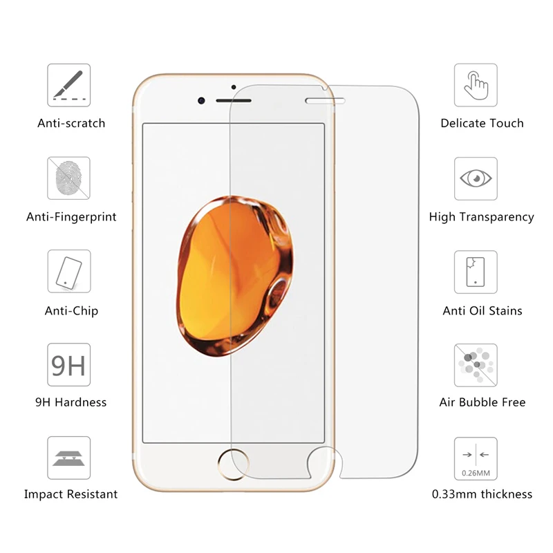 2 шт для apple iphone 8 протектор экрана на i Телефон Закаленное стекло Защитная пленка lphone aphone ihone glas 7 plus tremp 8plus
