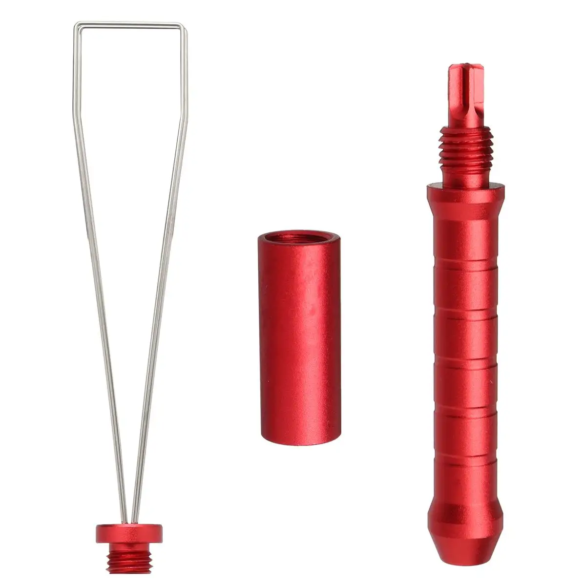 Keyboard Keycap Puller Adjuster For Mechanical Keyboard Cleaning Tool Aluminium Alloy Multi-function Red Key Cap Remover