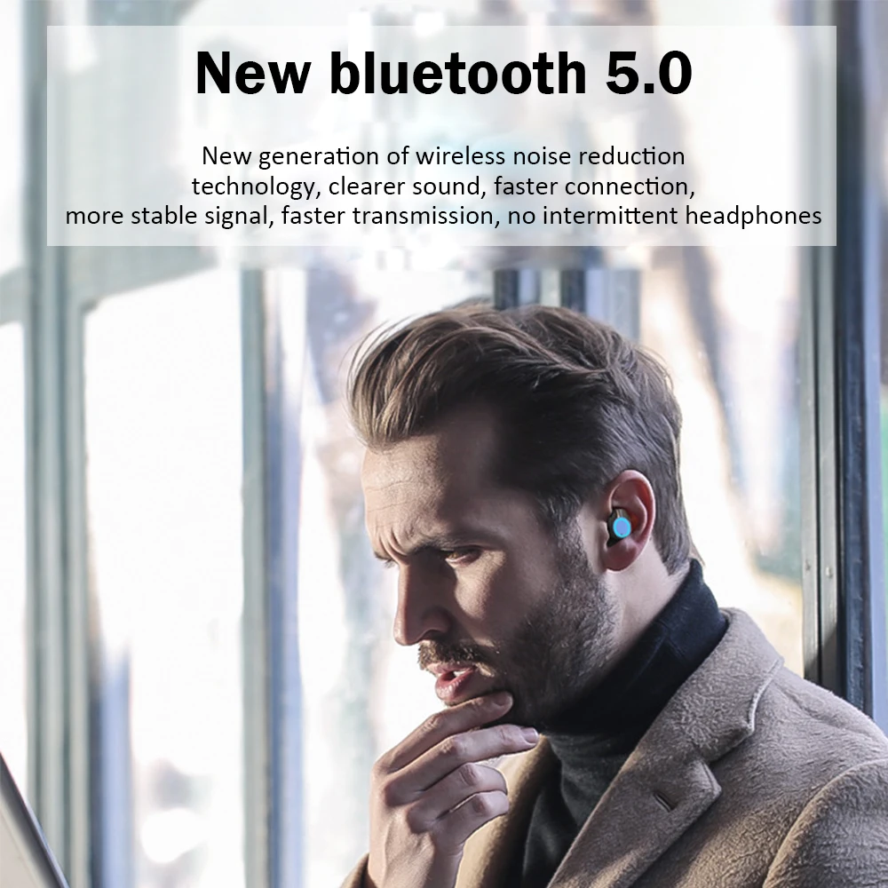 Светодиодный дисплей питания Bluetooth наушники TWS стерео бизнес Bluetooth гарнитура беспроводные наушники водонепроницаемые с 4000 мАч зарядным устройством