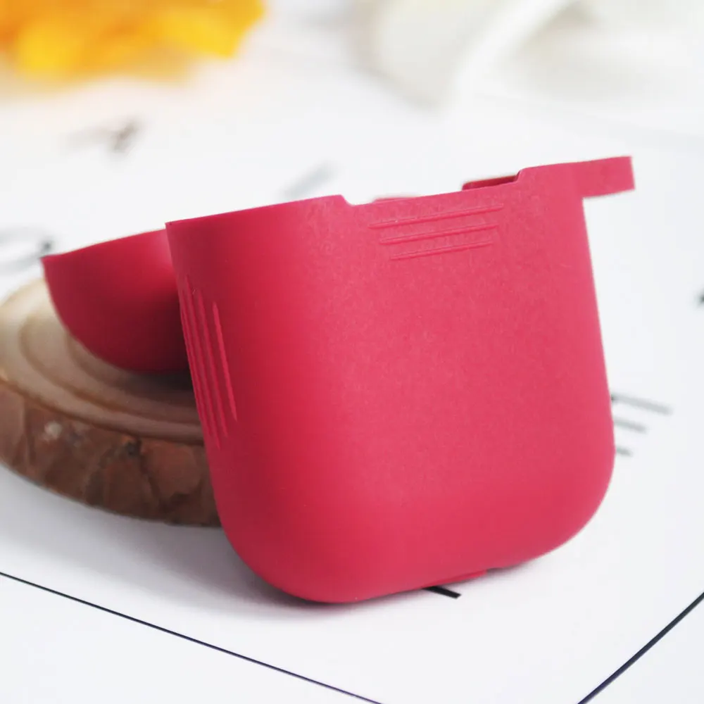 Бордовый Olhveitra роскошный защитный чехол для Airpods 2 Чехол для наушников силиконовые наушники чехол для Air pods Apple Off Белая Сумка - Цвет: Бордовый