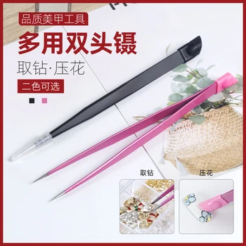 

Nail Tweezers Special Clip Tool Set Full Set Diamond Pen Sticky Diamond Glue Diamond 1pc 2 heads Straight Nail Tweezers