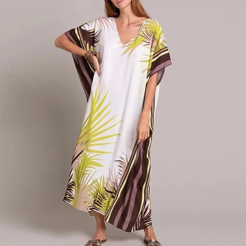 

Over size Cover-ups 2020 Bohemian Maxi Dress Robe de Plage Kaftan Beach Swimsuit Cover up Beach wear Women Summer Sun Dress
