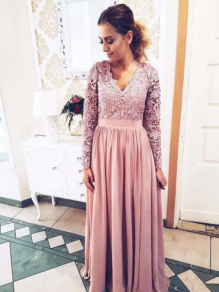 Plus Size 2019 Moeder Van De Bruid Jurken A-lijn V-hals Lange Mouwen Chiffon Lace Lange Bruidegom Moeder Jurken Voor Bruiloften Plus Size 2019 Moeder Van De Bruid Jurken A-lijn V-hals Lange Mouwen Chiffon Lace Lange Bruidegom Moeder Jurken Voor Bruiloften