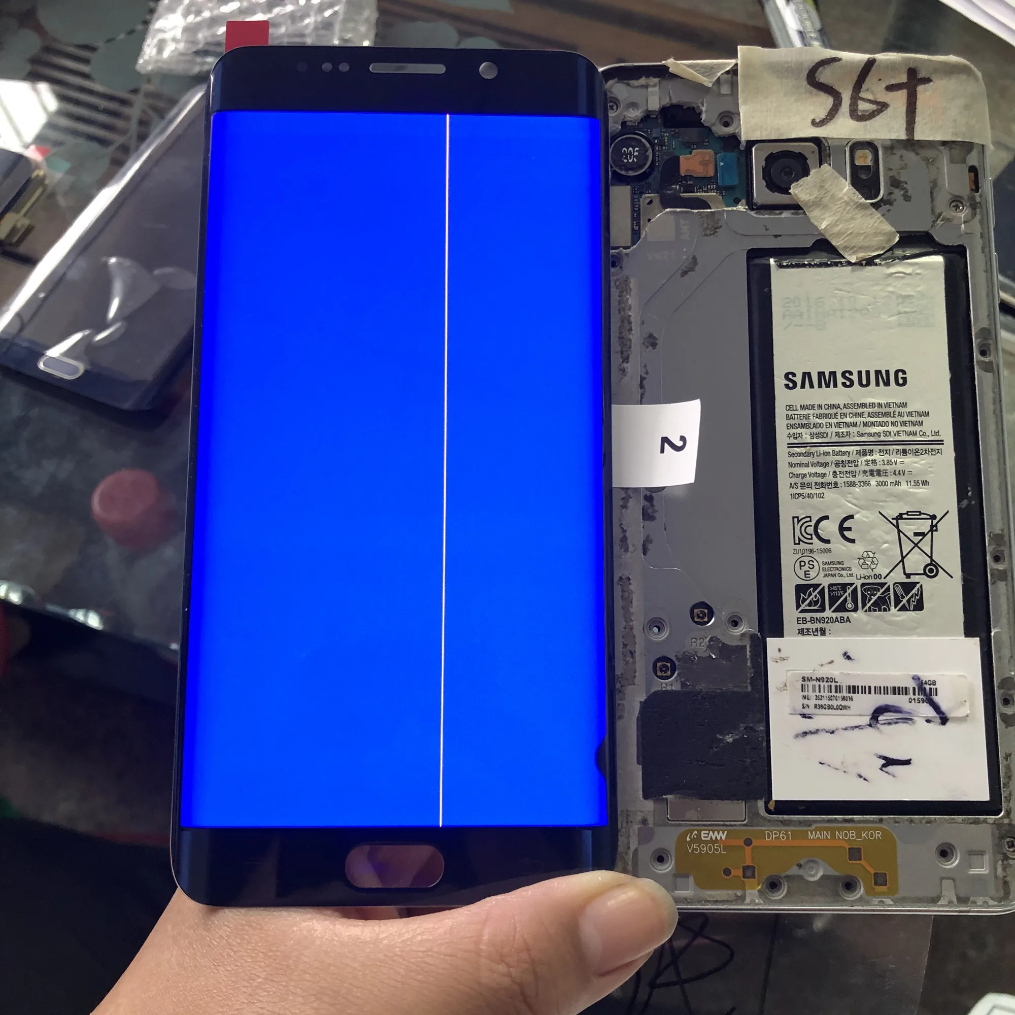 ЖК дисплей с линейкой или spot Super amoled для samsung galaxy s6 edge plus G928 дигитайзером