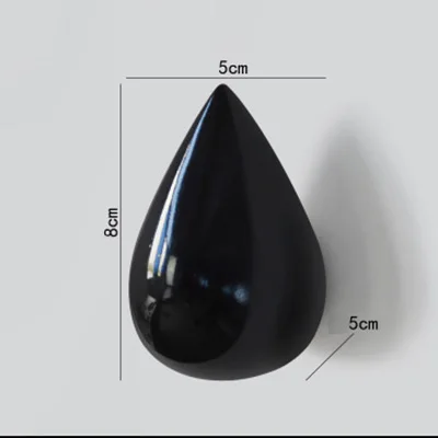 Black-s Простой современный декоративный крючок в форме капли воды, настенный крючок для двери, крючок для одежды, магазин одежды, крючок для одежды - Цвет: Black-s