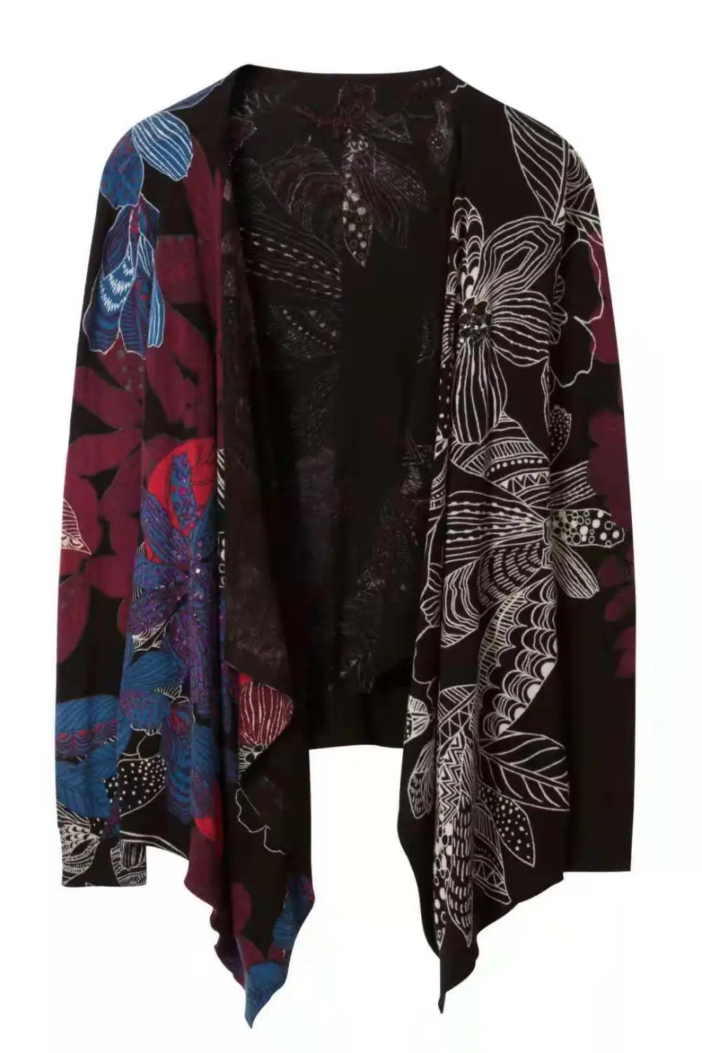 6 Испания DESIGUAL осень/зима v-образный вырез утягивающий принт вязаный xs-xxl - Цвет: 6