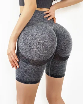 

Meixi Peach Hip Yoga Pants High-waisted Buttock Lifting Sports Shorts Women's Net Red Tight Exaggerates Hips Quick-Drying Traini