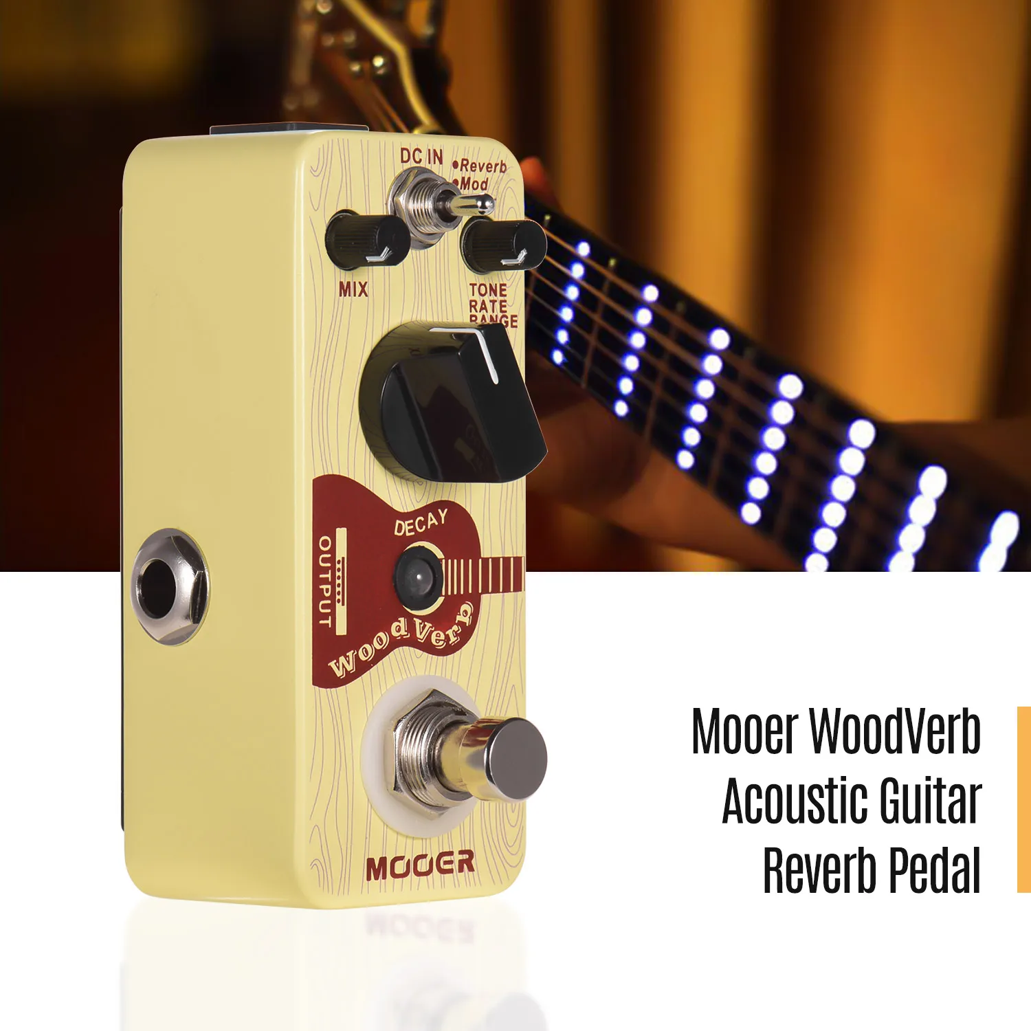 Mooer woodcal Акустическая гитара реверберация педаль цифровой реверберация педаль реверберация/мод/фильтр режимы True Bypass микро серия компактная педаль