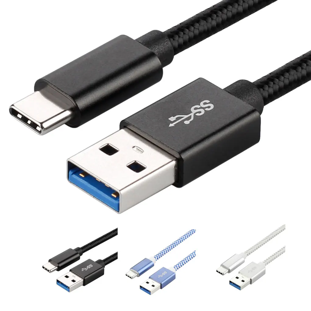 2 м type-c 3A Быстрая зарядка плетеный кабель для телефона USB 3,0 зарядное устройство для мобильного телефона USB-C шнур для передачи данных