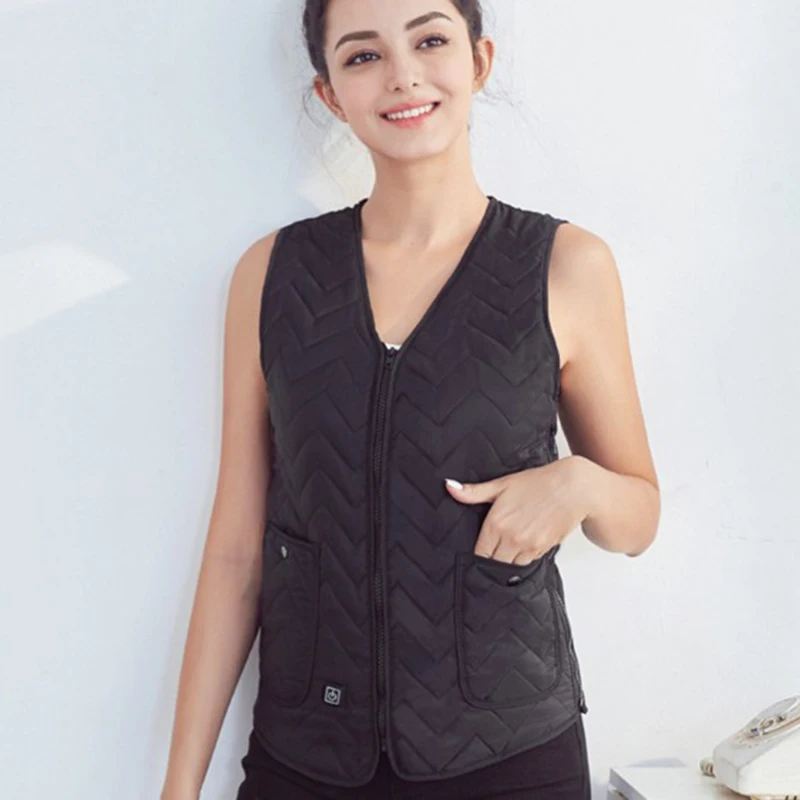 Women Vest Heated Outdoor Electric Thermal Waistcoat Clothing For Usb Infrared Heating Vest Jacket