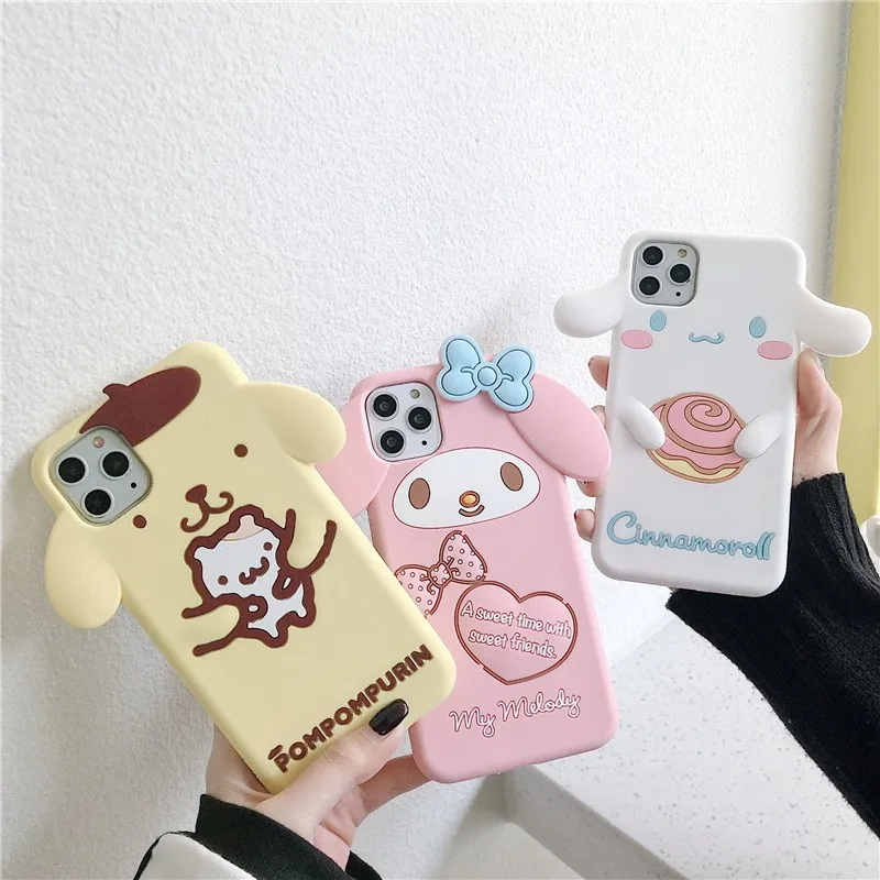 Силиконовый чехол Kawaii 3D для Iphone11 Iphone 13 Pro Max с изображением мелодии корицы собаки