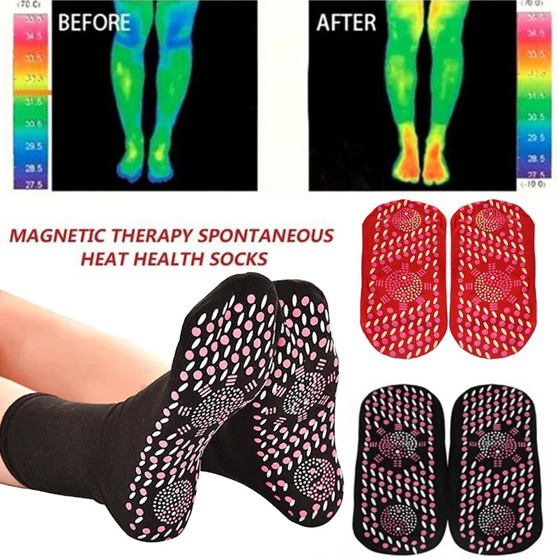 New 1/2 pair Tourmaline Self Heating Magnetic Socks Comfortable And Breathable Winter Ski Fitness Thermal Sport Socks