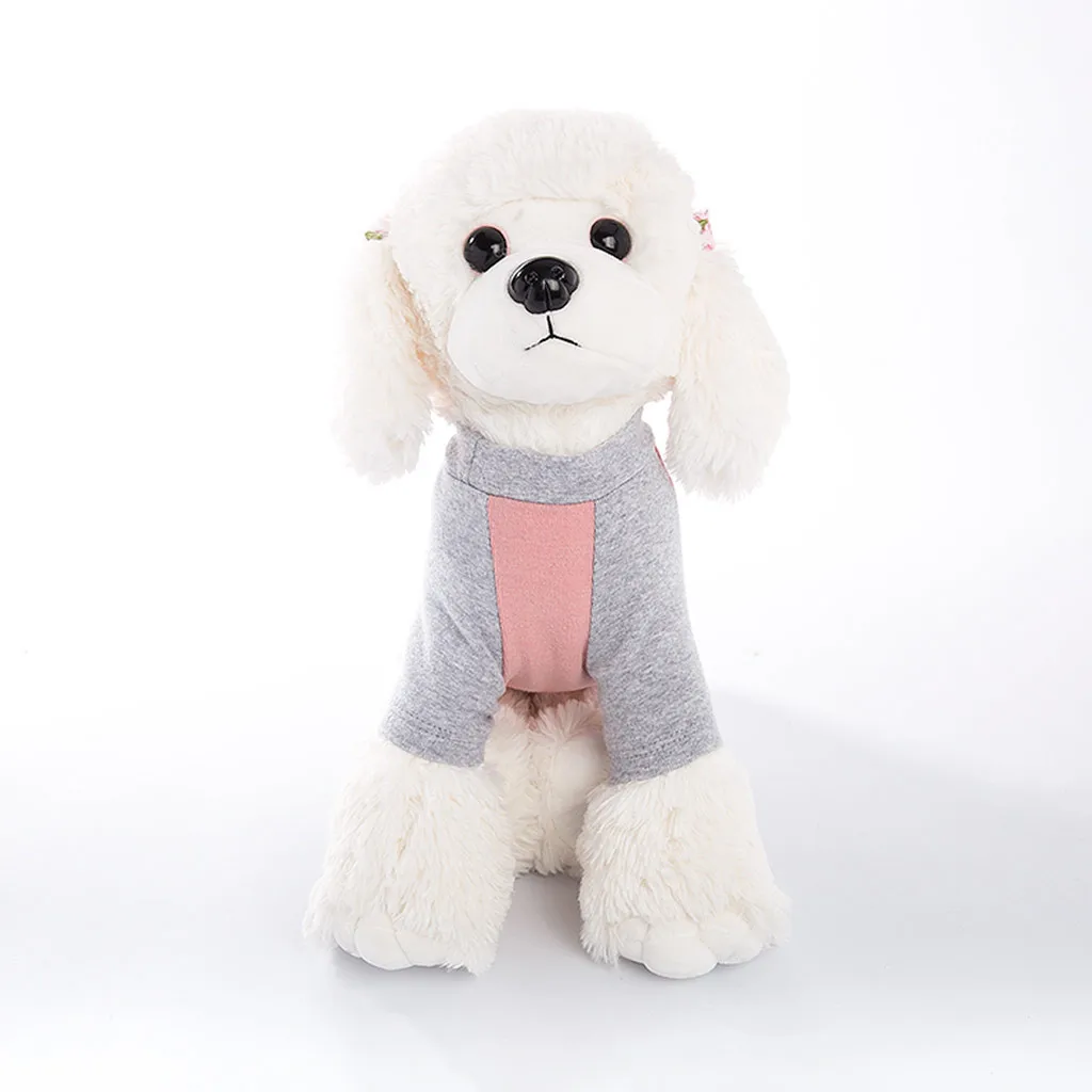 Pet Winter Splice Color Dog Costumes Pet Dog Cat Bottoming Clothes Vest Shirt product for pets dog clothes Puppy Cat Costumes