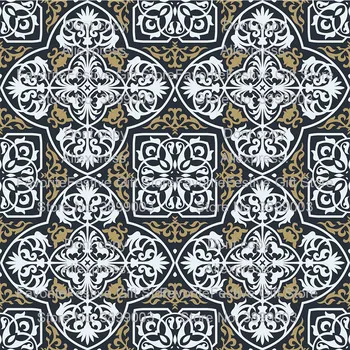 

Geometric Decor Traditional Middle Eastern Moroccan Arabesque Culture Artful Design Slate Blue stretch fabric cloth diy
