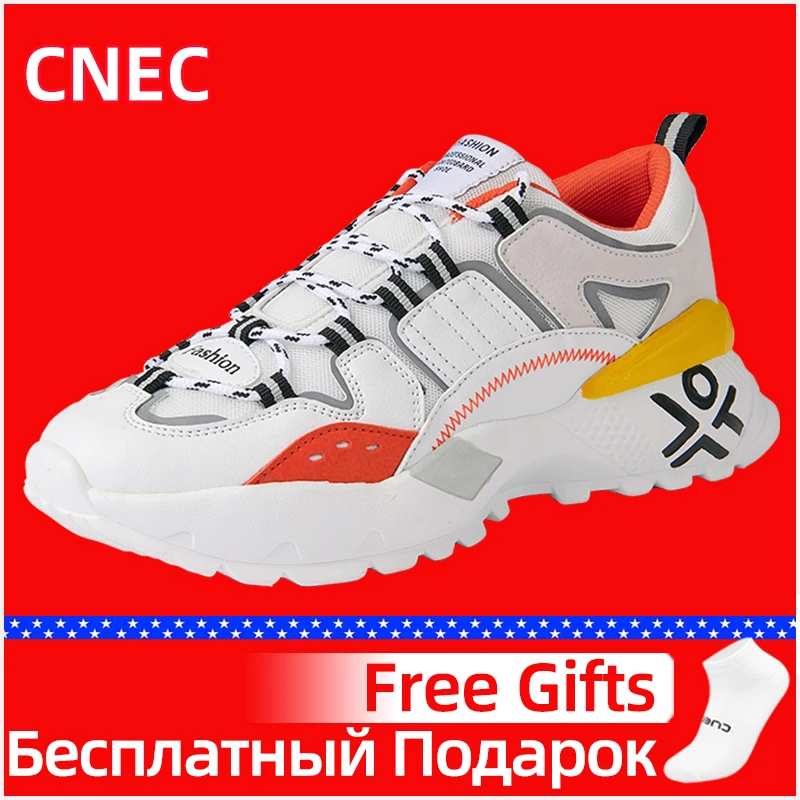 

2020 Genuine CNEC Sneakers Shoes for Men Male Fashion Casual Sport Brand Trend White Black Red Basket Homme Mesh Light Trainers