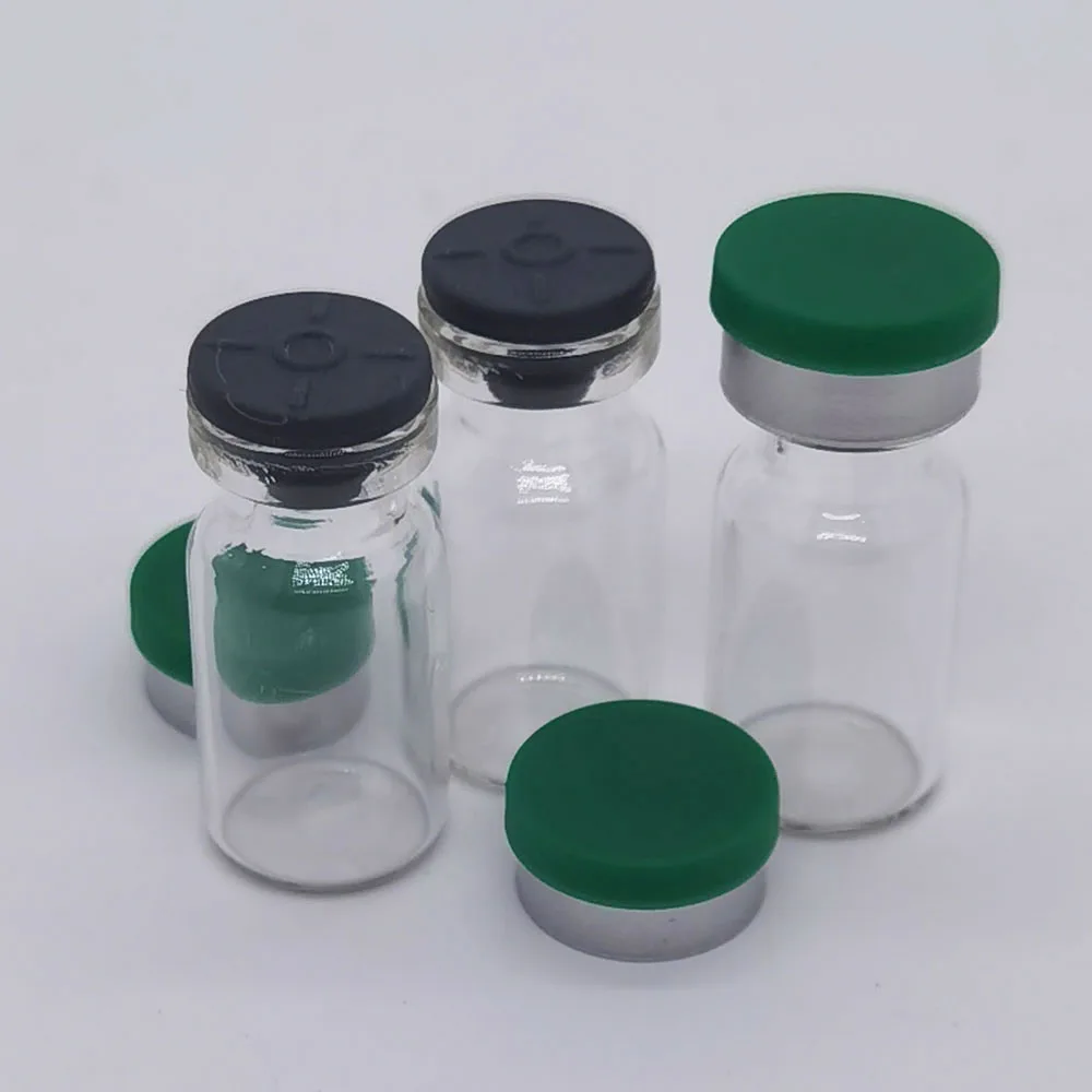 100pcs/lot 2ml Clear Injection Glass Vial with Filp Off Cap Pharmaceutica Sample Vials & Rubber Stopper
