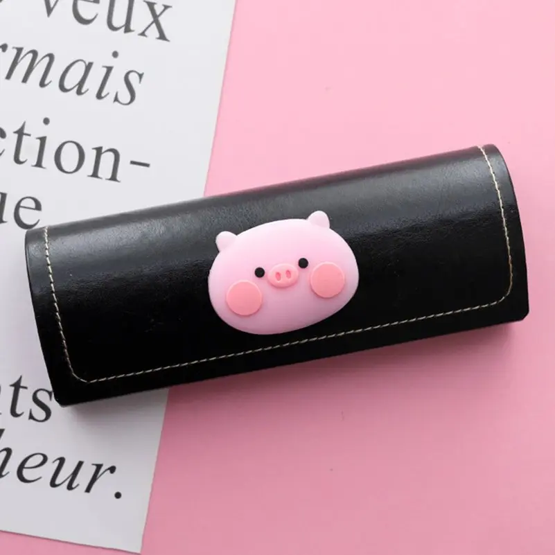 New 1PC Girls Portable Glasses Box PU Leather Strawberry Cartoon Reading Eyeglasses Sunglasses Protective Case Eyewear Protector