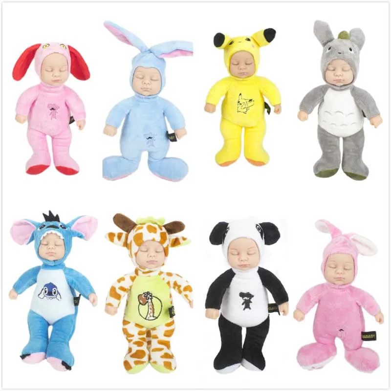 

Hot sale!25cm long Sleep Doll Toys for Children Silicone Baby Lifelike Kids Toys with many color