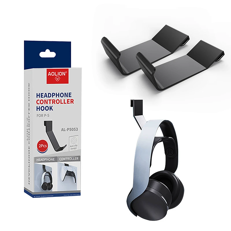 

2PCS For PS5 Host Headphone Wall Mount Holder Bracket Hanger Storage Stand Rack for PS5 Playstation 5