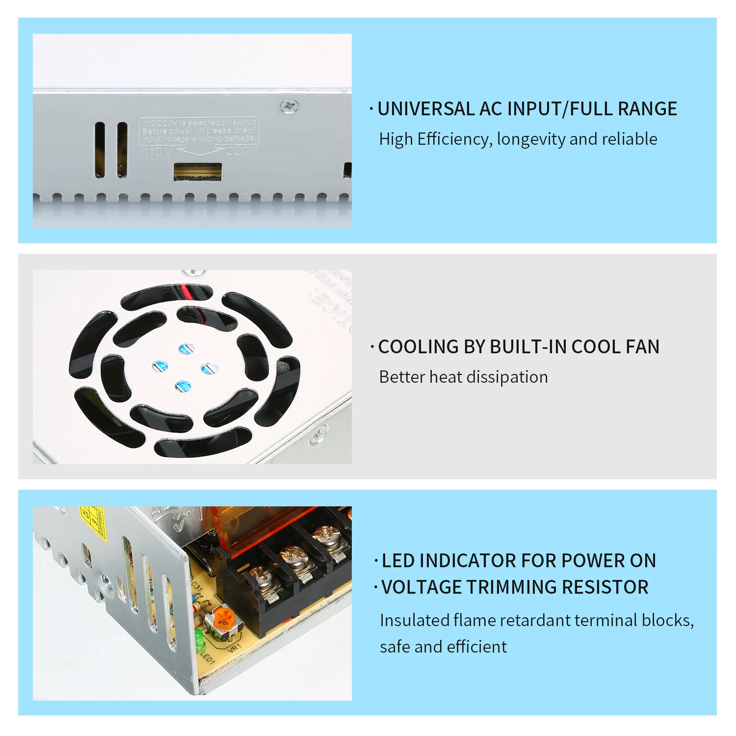 12V 30A DC Универсальный Регулируемый импульсный источник питания 12V 30A 360W светодиодный адаптер передачи 12V Источник SMPS драйвер
