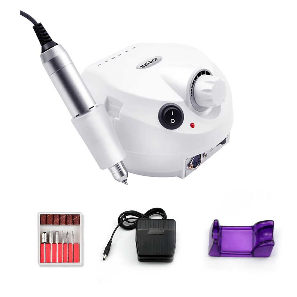 35000RPM 32W Electric Nail Drill Machine Manicure Machine File Kit With 3 packs sand ring 2 boxes D