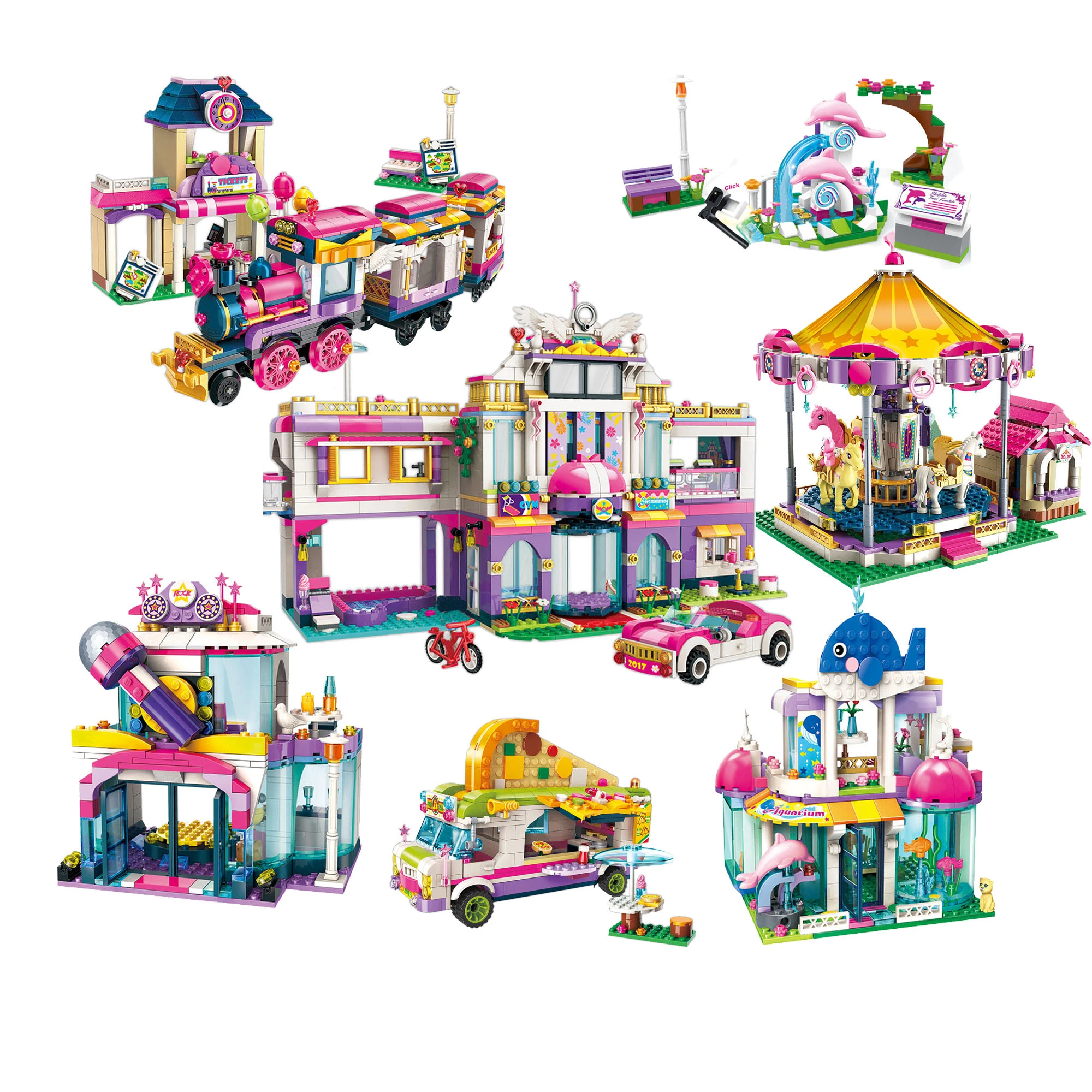 Building Block Girls Enlighten Cherry Ice Carnival City Town Star Training Center Educational Bricks Toy Girl Gift Stacking Blocks Aliexpress