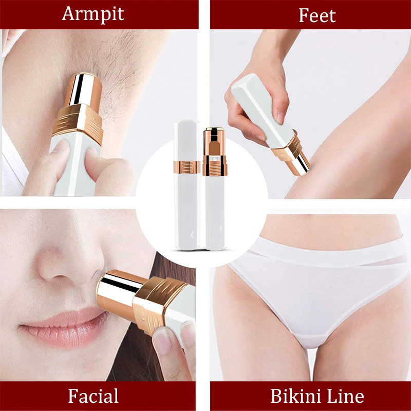 Electric Hair Shaving Device Perfect Hair Removal Lipstick Shape Female Facial Epilator Painless Safety Female Body Facial Tools