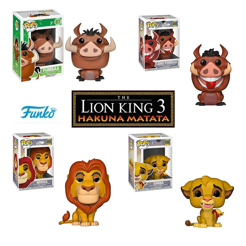 FUNKO POP The Lion King Simba Luau Nala Pumbaa MUFASA Luau Timon Мультфильм Аниме Фигурки Коллекция модель игрушки для подарка