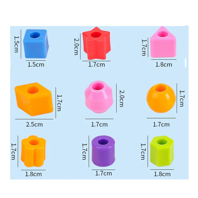 Primary Lacing Beads Educational Montessori Stringing Toy Autism Toys Toddlers Kids Preschool Children Training Gifts 4