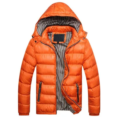 Мужские парки, Прямая, модные толстые теплые мужские зимние куртки, пальто с капюшоном, теплое мужское зимнее пальто, повседневное приталенное Мужское пальто - Цвет: Yellow