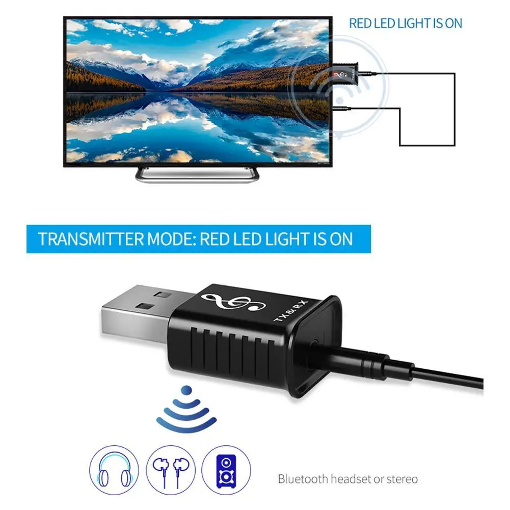 3 в 1 Bluetooth 5,0 аудио приемник передатчик Wi-Fi стерео Bluetooth AUX USB разъем для ТВ планшетный ПК автомобильный комплект Беспроводной адаптер