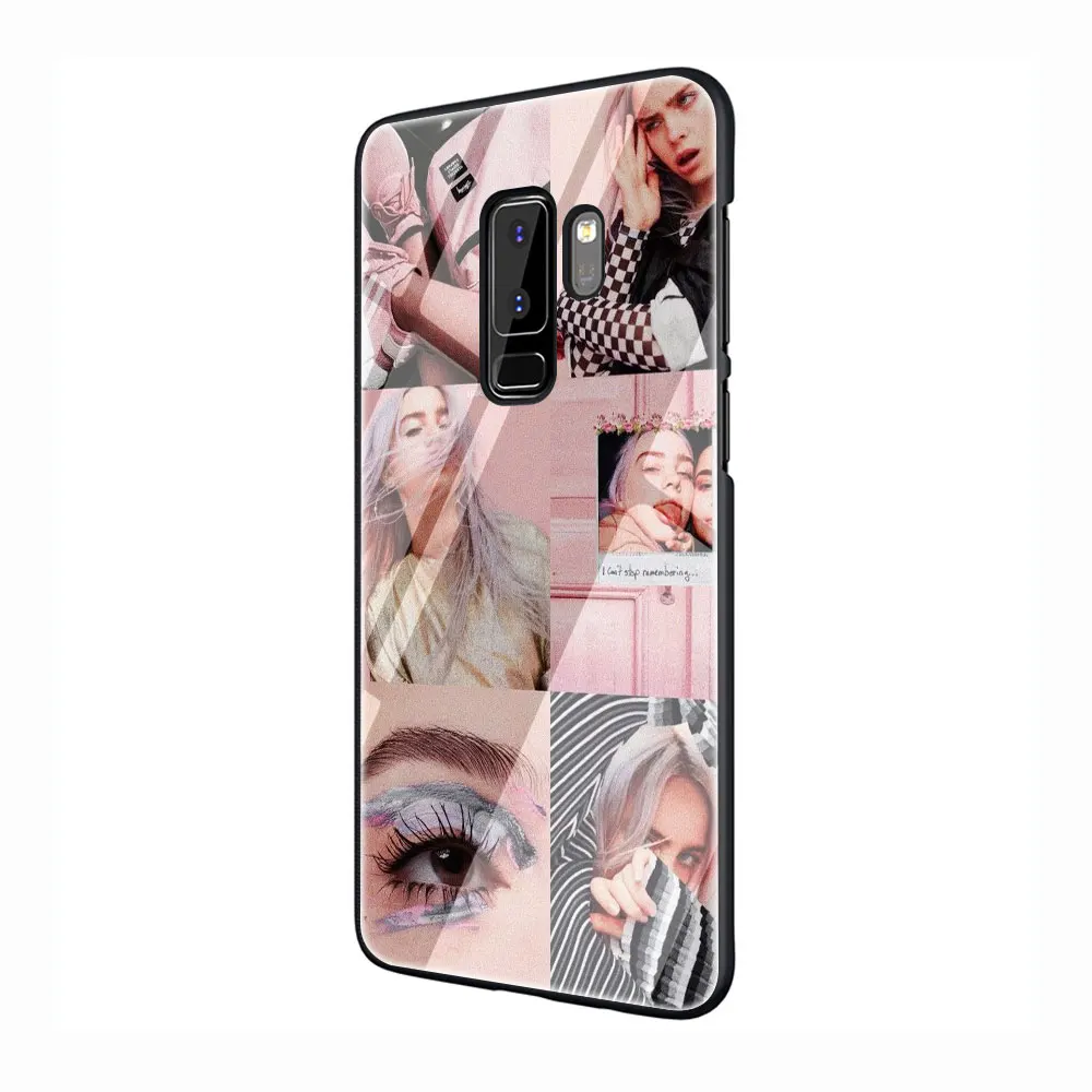 Billie Eilish девушка закаленное Стекло TPU черный чехол для Galaxy S7 Edge S8 S9 плюс S10 Note 8, 9, 10, A10 20 30 40 50 60 70 - Цвет: G5