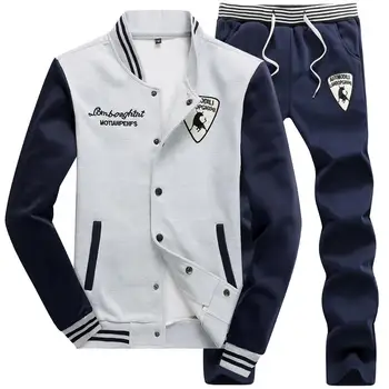 

Men's Sportswear New Spring Autumn 2 Piece Sets Sports Suit Jacket+Pant Sweatsuit Male Print Clothing Tracksuit Size L-4XL