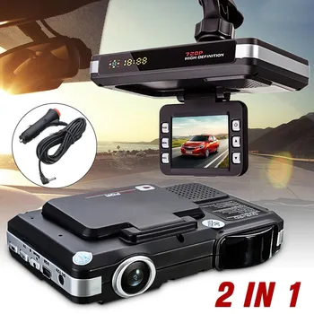 

720p 2 In One HD Driving Recorder Car DVR + Radar Speedometer Traffic Warning English Driving Recorder 38