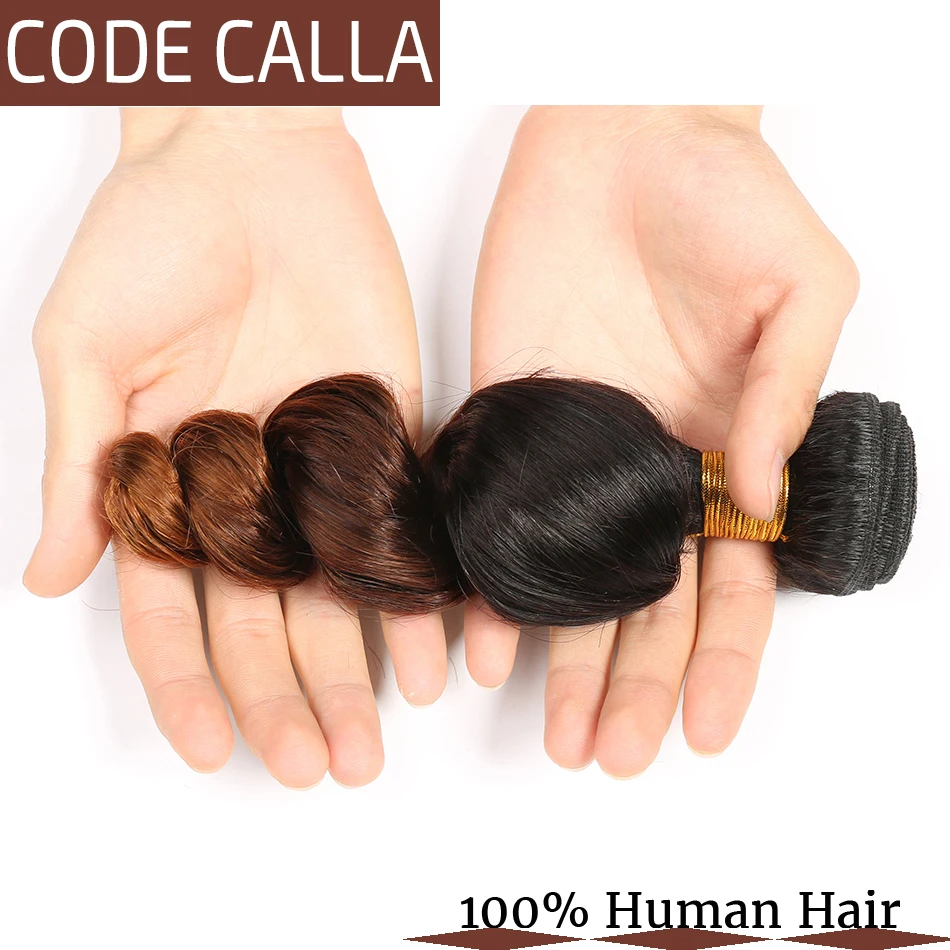 Code Calla Peruvian Ombre Color Loose Wave Remy Hair Bundles 3 Pieces 100% Human Hair Weaving Exten