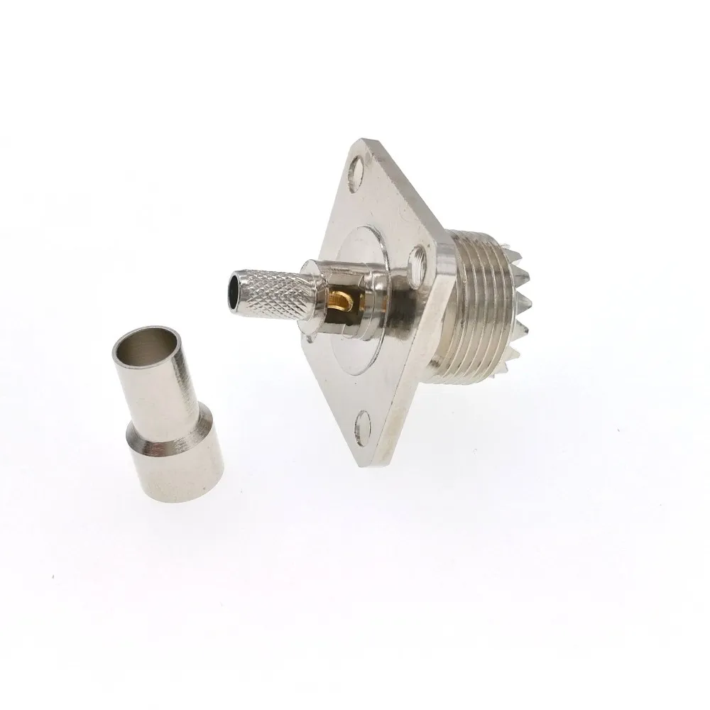 50 шт. UHF SO239 PL259 Женская Панель Крепление обжимной RF разъем для RG58 LMR195 RG142 RG400 кабель