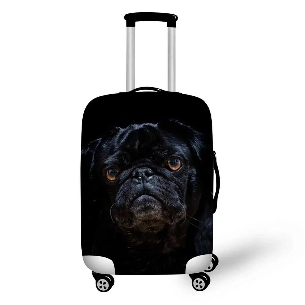 3d Puppy Pug Dog Print Luggage Protective Dust Cover Waterproof 18-32inch Suitcase Cover Baggage Rain Cover Stretchable - Цвет: Z3166