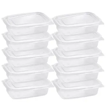 

10/20/30/40 pcs Disposable Plastic Boxes with Cover Portable Fruits Case One-off Takeout Food Containers for Home Shop