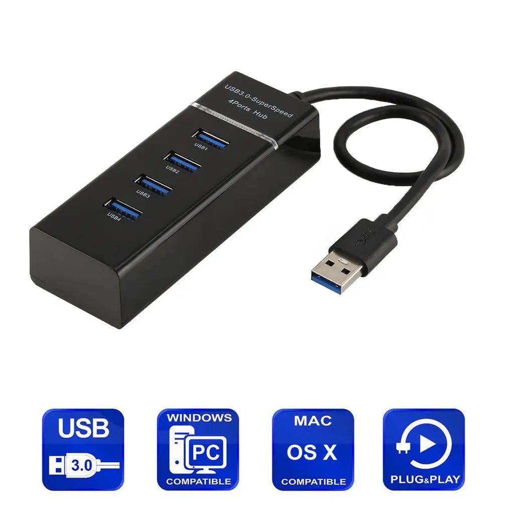 4-Порты и разъёмы USB концентратор Usb3.0Hub разветвитель 3,0 концентратор 3.0Hub расширитель компьютер сплиттер Скорость версии совместим с Usb2.0 Usb1.1