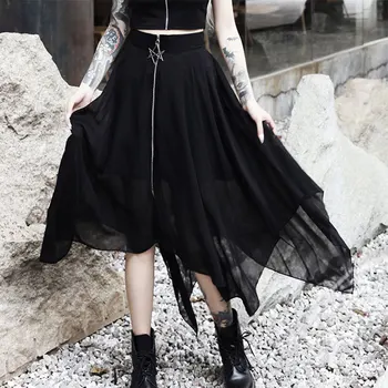 Harajuku Lolita Skirt with a Pentagram Zipper 2