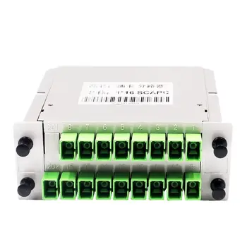 

Free Shipping 1x16 Splitter LGX Box Cassette Card Inserting SC/APC PLC splitter Module 1:16 16 Ports Fiber Optical PLC Splitter